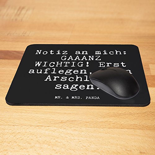 Mr. & Mrs. Panda Mauspad Druck Spruch „Notiz an mich: GAAANZ WICHTIG! Erst auflegen, dann Arschloch sagen.“ – 100% handmade aus Naturkautschuk – Mouse Pad, Mousepad, Computer, PC, Männer, Mauspad, Maus, Geschenk, Druck, Schenken, Motiv, Arbeitszimmer, Arbeit, Büro Spruch, Freundin, Geschenk Frau, Junggesellinnenabschied, Frauen, Exfreund, Single, Liebeskummer Spruch Sprüche Lustig Spass Geschenk Geschenkidee Zitate - 4