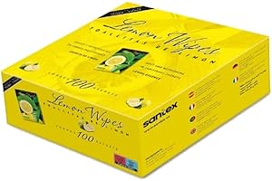 SANTEX Toallitas Lemon Wipes | Fabricadas en tejido sin tejer | Superficie suave microperforada, no se rompen y no dejan residuos | Pack de 100 unidades