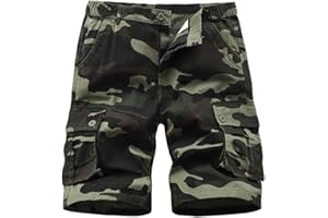 iCKER Herren Cargo Shorts Camouflage Freizeit männer Kurze Hose Lose Fit Baumwolle Bermuda Camo Shorts Sommer
