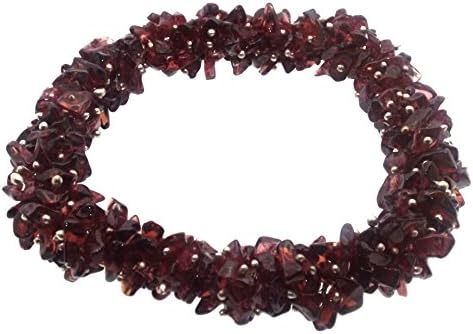 Fused Garnet Gemstone Chip Bracelet