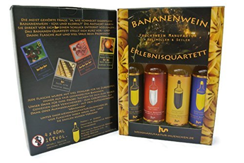 M U V I N experiencia cuarteto vino de plátano, 4 x 4 cl