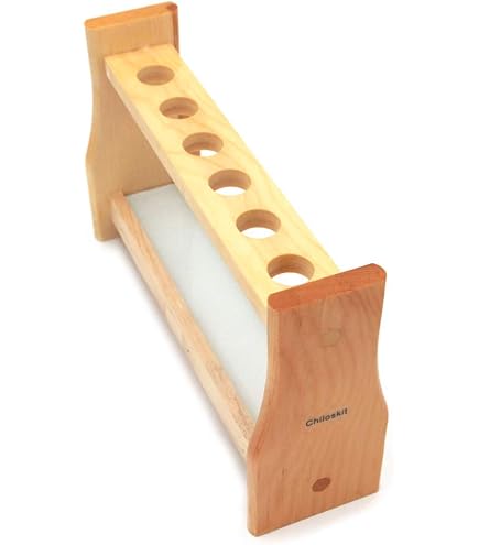 Porte Tube De Laboratoire En Bois - Serrage à Vis - Déco Soliflore