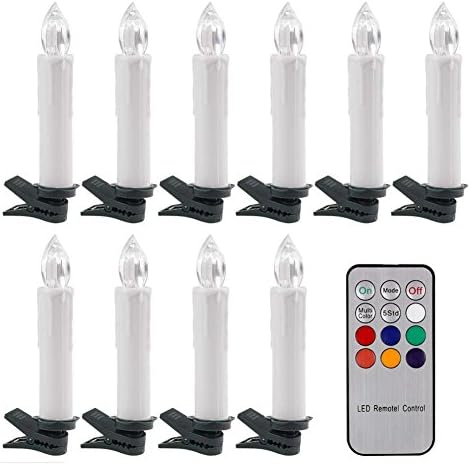 Set of 10 LED Detachable Flickering Flameless Candle Lights,Perfect for Wedding Parties and Home Decorations