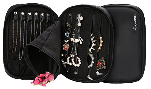 WODISON Carry-on Travel Schmuck Fall Organizer mit abnehmbarer Tasche schwarz (schwarz) - 4