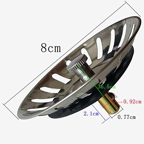 Nikgic Edelstahl Küche Spüle Filter Kitchen Sink Spüle Sieb Stahl Kitchen Sink-Sieb Stopfen für Küchenspülen - 2