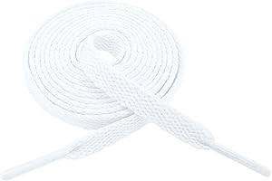 knardo 2 PAIRS 4 Laces for Trainers, 8mm Wide Flat Shoelaces, replacement Shoe Laces for Trainers, Convers, High Top converse, Running Shoes, Suitable for Kids, Men and Women.