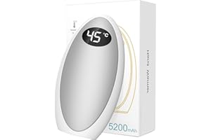 Jonwall Calentador de Mano Recargable, 1 Pieza 5200mAh USB-C Calentadores de Manos Reutilizables Calentador de Bolsillo Eléctrico Portátil Banco de Energía, Calentador de Manos para Mujeres Hombres