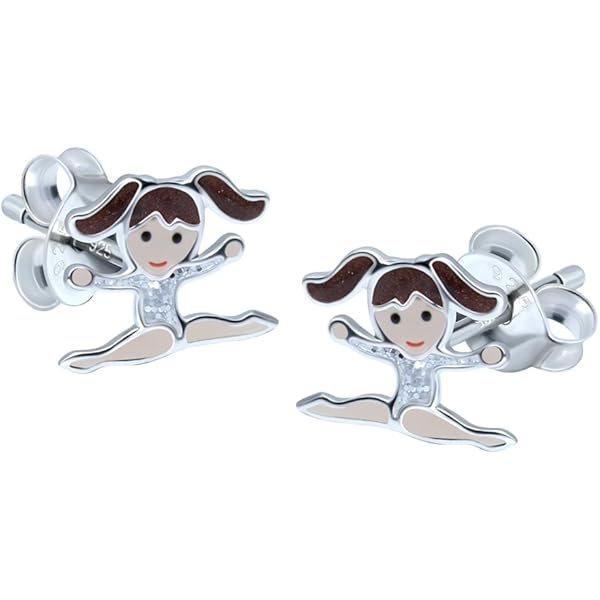 Orecchini Argento Sterling Per Bambine - Ginnasta, Unicorno E Gufo, Design Carino - Foto 2