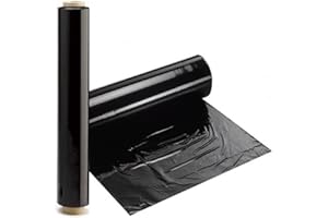 SOLAGUA. Film Negro para Embalar de 50 cm x 200 m – Rollo de Film Elástico Manual para Embalaje Industrial (1U)