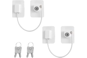 MENGQILE 2pcs cerraduras de restricción de ventana, cerraduras de ventana UPVC para niños, seguridad para bebé con llaves de tornillo para seguridad para bebés niños para aplicaciones domésticas y comerciales