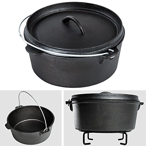 TecTake® 7 teiliges Dutch Oven Kochtopf Set aus Gusseisen in Holzkiste - 4