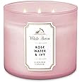 White Barn Bath & Body Works Rose Water & Ivy 3 Wick Candle