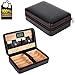 Produktbild COMMODA Portable Echtes Leder Zeder Zigarre Reisetasche Zeder Humidor mit Cutter Feuerzeug Set Holzkiste(Schwarz)