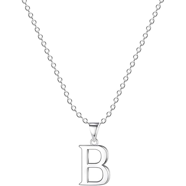 XWN Personalisierte Halskette Damen - Silber Initial Anhänger Y-Kette
