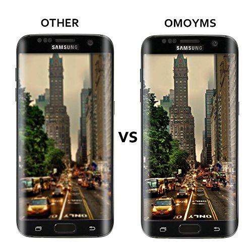 OMOYMS Cristal Templado para Samsung Galaxy S7 Edge  Cristal Vidrio Templado Protector para Samsung Galaxy S7 Edge  negro  -  Cobertura Completa   Ajuste Perfecto  - protector pantalla S7 Edge