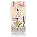 Produktbild iPhone 6S Plus Hülle,iPhone 6 Plus Case,iPhone 6 Plus (5.5 Zoll) Silikon Gel Schutzhülle,Sunroyal Schön Floral Bunt Mädchen Blumen Fahrrad Entwurf Muster Transparent Durchsichtig TPU Bumper Case Soft Silikon Gel Crystal Case Hülle Ultra Slim Dünn Thin Flexible Protective Schutzhülle Handy Tasche Etui Cover für Apple iPhone 6S Plus/6 Plus(5.5 Zoll)-Flower Girl Bike