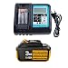 Produktbild 18V 3.0Ah BL1830 Ersatz akku mit 3A ladegerät für Makita 14V-18V batterie fit makita Bohrhammer DHR171Z DTM51Z Reciprosäge DJR186ZK DRT50Z Akku-Multifunktionsfräse und Rasentrimmer DUR361UZ DUR365UZ