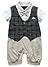 Infant Toddler Boy Baby Bowknot Gentleman Romper Jumpsuit Outfit Plaid Clothes