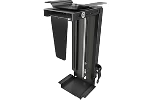 ‎PUTORSEN PUTORSEN PC Halterung unter Schreibtisch, Verstellbare Computergehäuse-Halterung für Untertisch mit 360-Grad Drehbar und Einfach zu verriegelnder Griff, Tragfähigkeitbis 10Kg