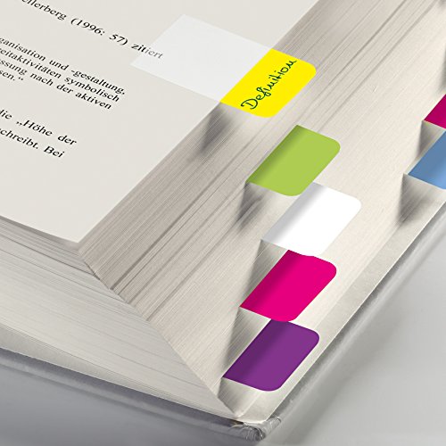 Tab Marker Film Adhesivo Marcadores Extra Fuerte 25 x 38 mm 60 hojas de lim  n color de rosa azul   p  rpura blanco   amarillo