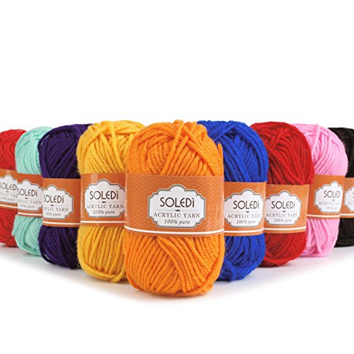 SOLEDI Premium Acrylgarn Handstrickgarn Häkelgarn  Acryl zum Stricken Häkeln 20 Farbe 25g pro Farbe - 6