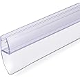 Navaris Shower Screen Door Seal - Replacement PVC Splash Guard Seal Strip for 6mm Glass Shower Door with 180 Degree Fin Seal - 1m Long