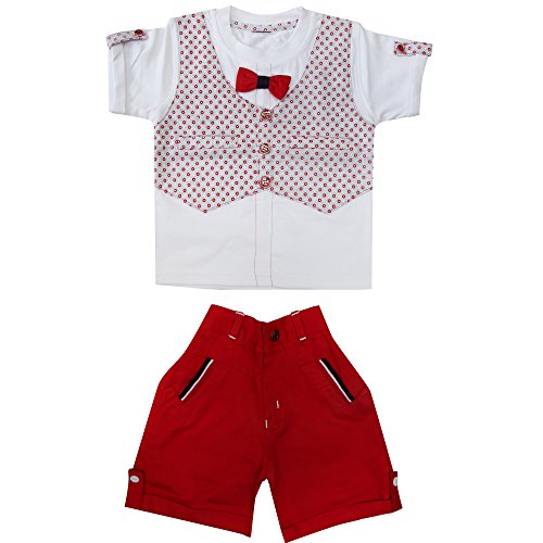 Zadmus Baby Boys Stylish T-Shirt & Cotton Short Dress (Red, 12-18 Months) RS.699 (50.00% Off) - Amazon