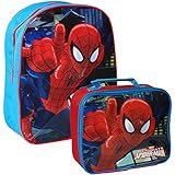	Marvel® Ultimate Spider-Man Spiderman oficial niños niños escuela viaje mochila mochila bolsa y juego de bolsa para el almuerzo	