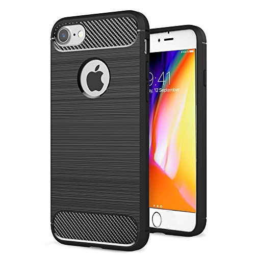 Iphone 7 Hülle Case, Elekin Soft-Flex Capsule Premium Schwarz TPU Handyhülle Schutzhülle Schmaler Telefonschutz für das Iphone 7 - Schwarz