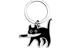 Lilbitty Witziger Schwarzer Katzen Schlüsselanhänger, Geschenke für Katzenliebhaber, Süße Schlüsselanhänger für Halloween, Schlüsselanhänger Paar, Partner Schlüsselanhänger