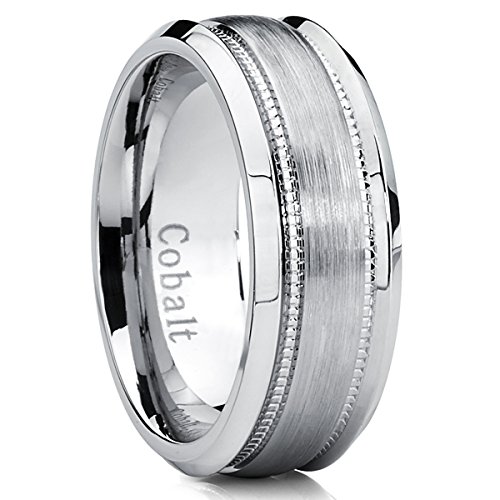 Ultimate Metals Co.® 8MM Herren Kobalt Chrom gebürstet Ehering, Bequemlichkeit Passen,