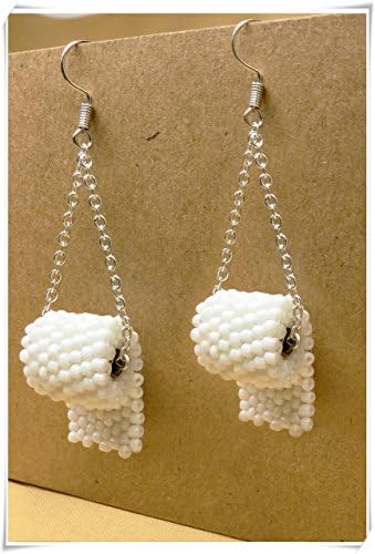 Toilet Paper Funny Earrings Humorous Gag Earrings Jewelry Prank Gift White