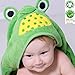 Produktbild Bio Baby Kapuzentuch% 100 GOTS zertifiziert, 0–2 Jahre, Größe 75 cm x 95 cm 450 gsm Frottier, Little grün Frosch