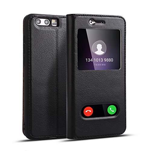 DWaybox Honor 9 Leder H  lle Foldable Stand Feature mit View Window Folio Schutzh  lle Slim Luxury Echt Leder H  lle f  r HUAWEI Honor 9 5 15 Inch  Bl