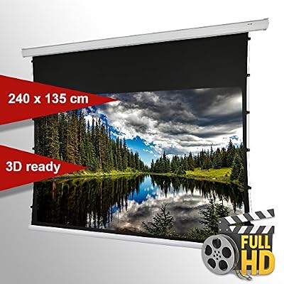 Celexon Ecran de projection motorise tensionne ivolum 240 x 135 cm, Format 16:9, Ecran de projection Home Cinema, Ecran de projection tensionne, Ecran de projection 3D, Ecran de projection electrique