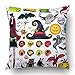 Produktbild TEPEED Throw Pillow Covers Black Candy Huge Halloween Collection White Witch Girl Silhouette Night Sticker Tag Ghost Polyester 18 X 18 inch Square Hidden Zipper Decorative Pillowcase