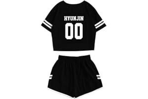 JUNG KOOK Kpop Stray Kids Shirt + Shorts Set Merch Hyunjin Felix Leeknow Bangchan Changbin Seungmin Shorts T-Shirt Tee