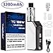 Produktbild E Zigarette Starter Set - THORVAP 100W 3200mAh Vape Akku OLED Screen Box Mod Ezigarette, Top Refill 0.2ohm/2.0ml Verdampfer, E Shisha Starterset ohne E Liquid ohne Nikotin