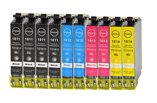 10 Druckerpatronen kompatibel für Epson T1811 T1812 T1813 T1814 - 2