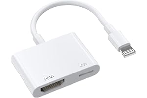 LEZAFACE [Apple MFi Certified] Lightning to HDMI Adapter,1080P Video & Audio Sync Screen Converter Digital AV Adapter with Charging Port for iPhone14 13 12 11 XS XR X 8 7,iPad to HD TV/Monitor/Projector White