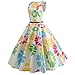 Produktbild JUSTSELL  50s Retro Vintage Blumenkleid Damen Cocktailkleid Blumenkleid Damen Hippie Vintage Sommerkleid Traeger Mit Flatterndem Rock Blumenmuster