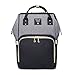 Produktbild Wickeltasche Rucksack Baby Wickelrucksack Groß Windel Rucksack für Mama, Wiscky Multifunktions-Reise Wickeln Rucksäcke Taschen für Baby Care, Wasserdicht, Große Kapazität, stilvoll (Grau-Schwarz)