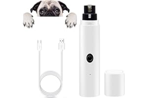 WENMIN Lima Unghie Tagliaunghie per Cani Elettrico con Luci, Ricaricabile Silenziose Professionale Smerigliatrice per Unghie per Cani Gatti Piccola Media Grande, Strumento per Cura delle Unghie dei Cani