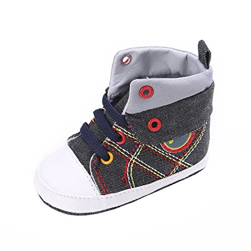 Babyschuhe Longra Baby Mädchen oder jungen Canvas Schuh Sneaker rutschfest weiche Sohle Kleinkind Leinenschuhe Krippe Schuhe(0 ~ 18 Monate)