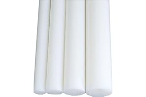 COYOUCO Tige De Nylon, Tige en Plastique, Tige De Nylon PA6, Tige Ronde Solide Et Résistante, Longueur: 0.5M, 4Pcs,12mm