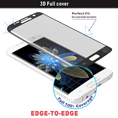 Galaxy S6 Edge Plus Panzerglasfolie, ZXK CO 9H Hartglas Tempered Glass 3D Curved Screen Protector Full Coverage Hartglas Schutzfolie für Samsung Galaxy S6 Edge Plus 100% durchsichtiger Panzerglas Screen Protector 3D Touch – Rahmen Schwarz - 4