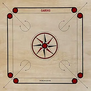 Garihs by Fitlark Carrom Board with Coins, neon Striker and a Disco Powder | Size is Large | Size- 32x32 inches | Perfect for Age Group 10+ |