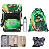 LEGO Schulrucksack Set MAXI 5 Teile: Schulranzen + Sportbeutel + Mäppchen gefüllt + Wallet Brustbeutel + Trinkflasche von CO2