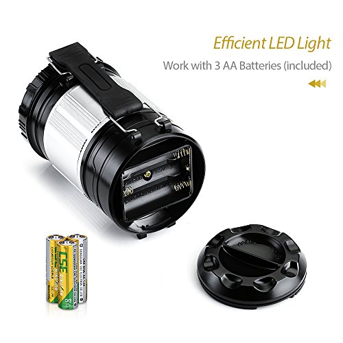 2 x LED Camping Laterne, Vtin zusammenklappbare 500lm tragbar LED Campinglampe mit 3 AA-Batterien, 3 Helligkeitsstufe mit 30 LED, Batteriebetrieb, haltbar Außenleuchte für Wandern, Camping, Notfall Gartenlaterne usw [Energieklasse A+] - 2