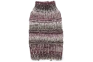 Lulala Dog Sweater, Knitted Turtleneck Dog Clothes Cat Clothes Fashion Dog Supplies Cute Dog Clothes Knit Sweater for Small Dog (Wine, 8 Inch)